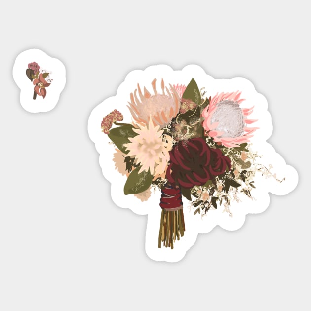 Wedding Bouquet and Boutonnière Sticker by caitlinshea24